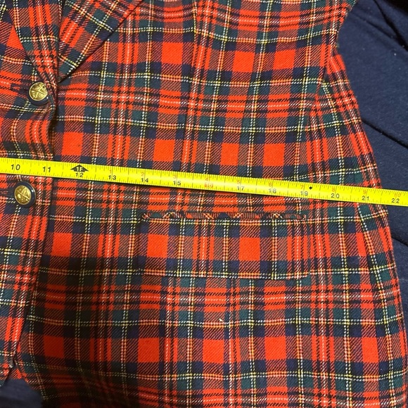 Vintage Pendleton Plaid Tartan Red 100% Virgin Wool Blazer Women’s Sz 18 Plus - Picture 8 of 10